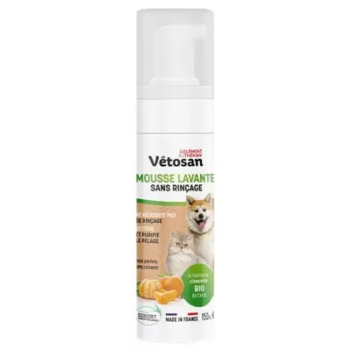 Vétosan Reinigungsschaum ohne Abspülen Clément Thékan - Pumpflasche mit 150 ml