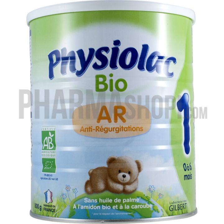 Bio-Milchpulver gegen Regurgitation AR 1. Alter 0-6 Monate Physiolac - Dose mit 800 g