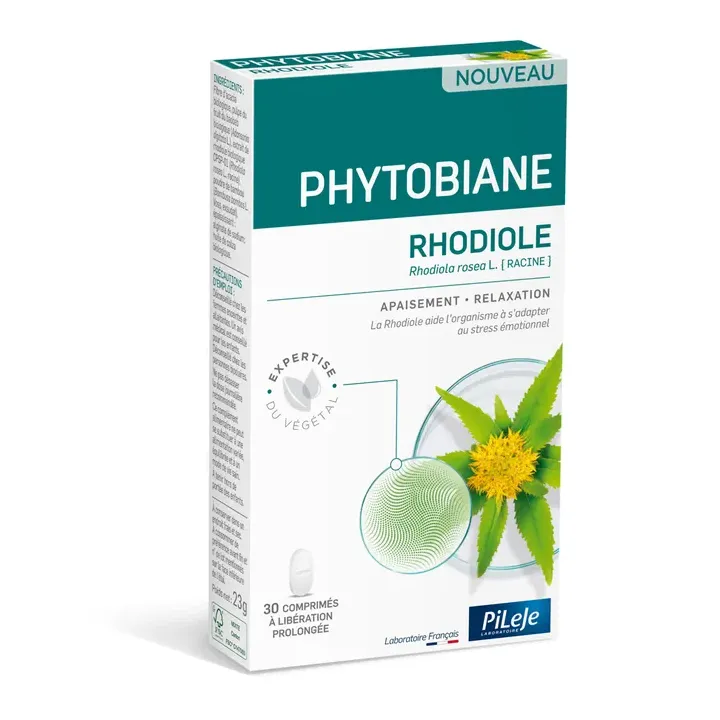 Phytobiane Rhodiole Beruhigung und Entspannung Pileje - Packung mit 30 Tabletten