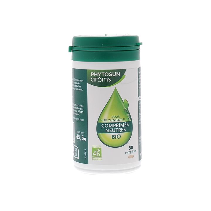 Bio-Neutraltabletten für ätherische Öle Phytosun arôms - Packung mit 50 Tabletten