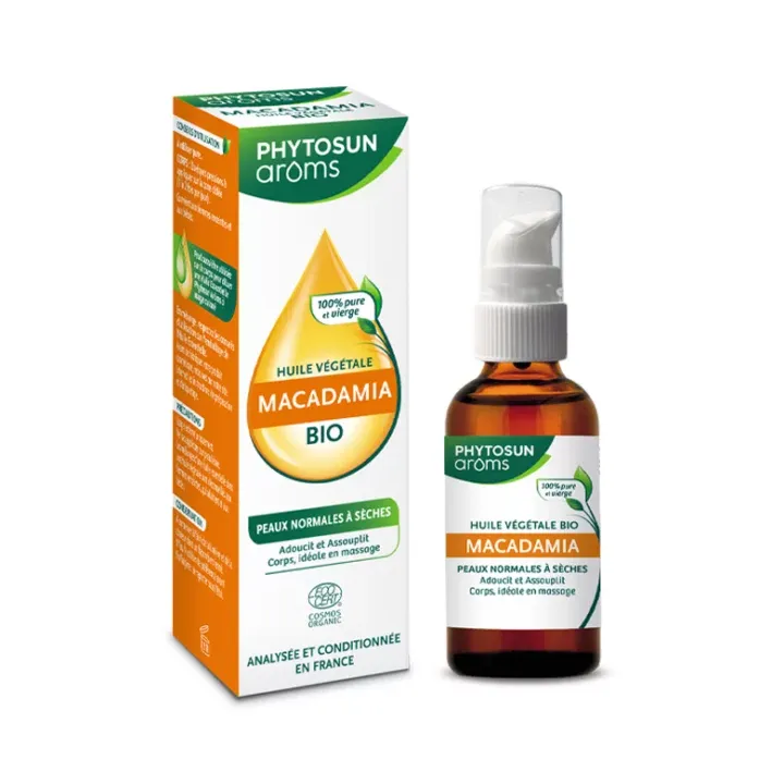Bio-Macadamia-Pflanzenöl Phytosun aroms - Flasche mit 50 ml