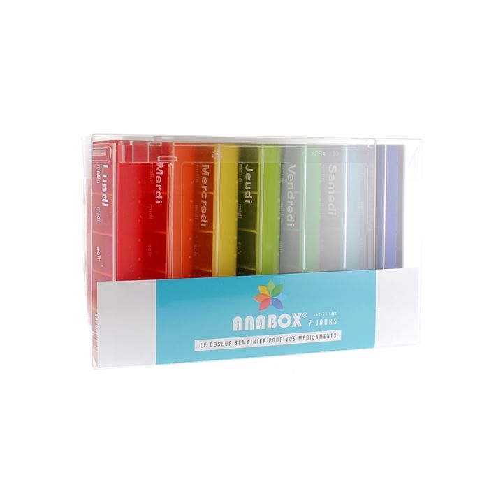 Wöchentlicher Regenbogen-Tablettenbehälter Anabox - 1 Tablettenbehälter