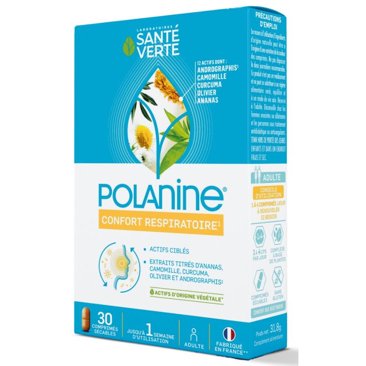 Polanine Atemkomfort Gesundheit Grün - Packung mit 30 Tabletten