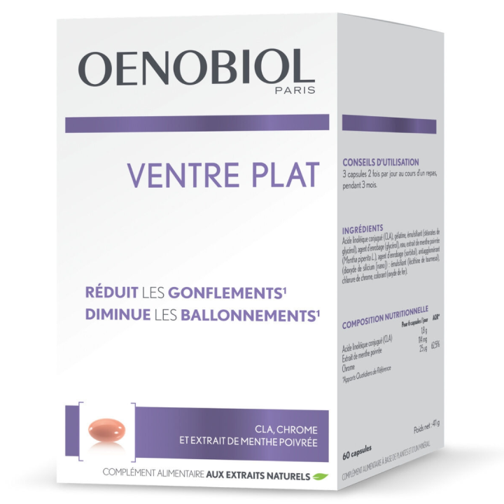 Flacher Bauch Blähungen Oenobiol - 60 Kapseln