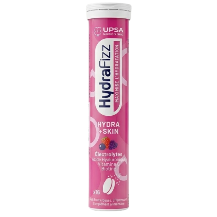 HydraFizz hydra+skin Geschmack rote Früchte Upsa - Tube mit 16 Brausetabletten