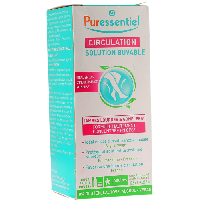 Durchblutung schwere und geschwollene Beine Puressentiel - Flasche 125ml