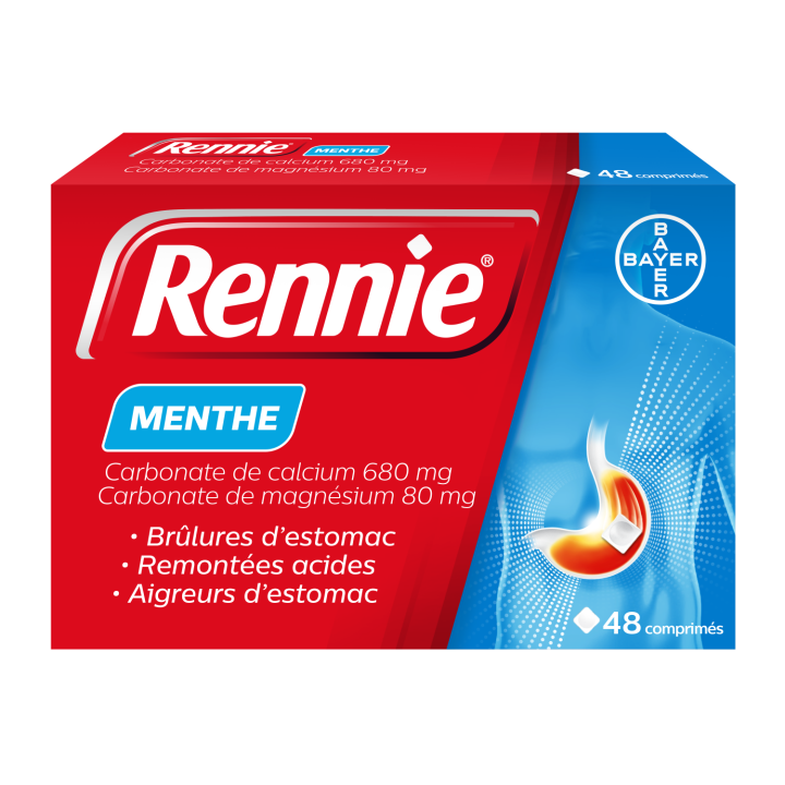 Rennie Minze - Packung mit 48 Tabletten
