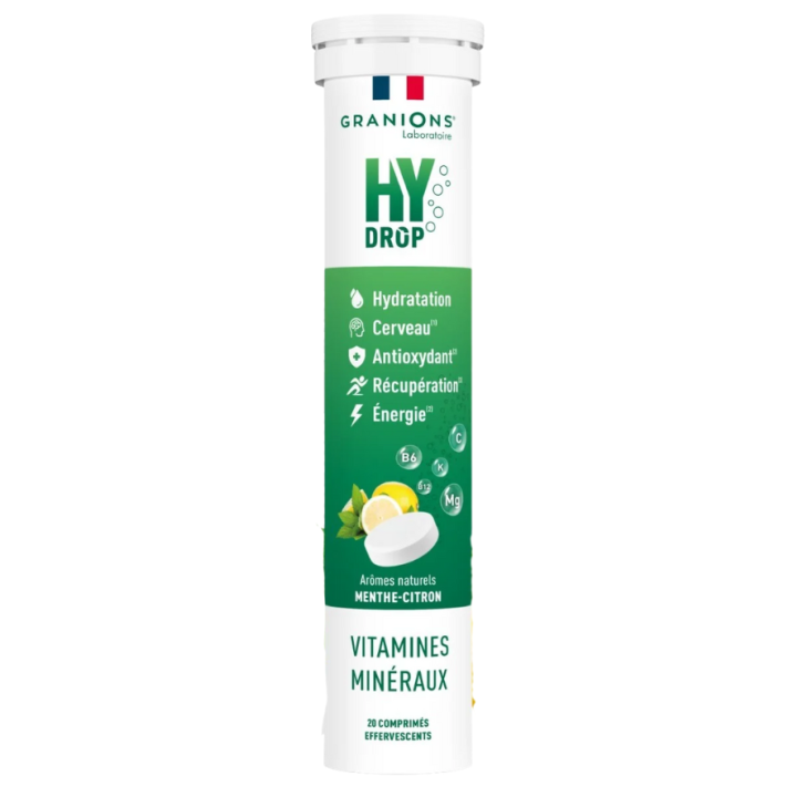 Hydrop Lösung zur Hydratation Minze Zitrone Granions - Tube mit 20 Brausetabletten