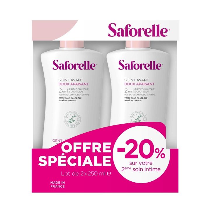 Saforelle sanft reinigende Intimpflege - 2er-Pack mit 250 ml Flaschen