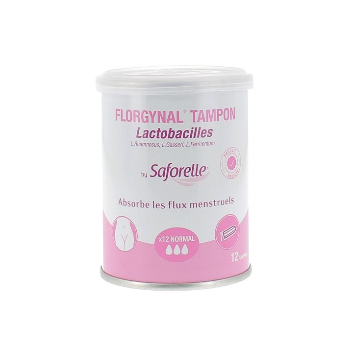 Florgynal probiotischer Tampon normal ohne Applikator Saforelle - Packung mit 12 Tampons
