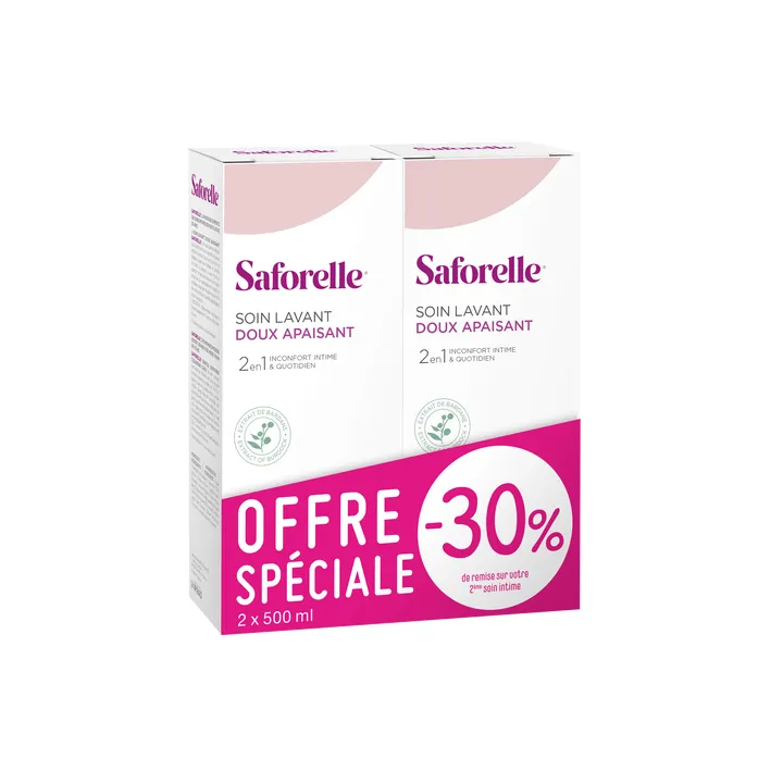 Saforelle sanfte Waschpflege für den Intimbereich - 2er-Pack mit 500 ml Flaschen