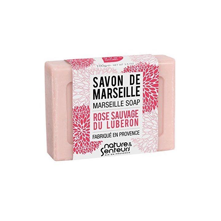 Savon de Marseille Wildrose aus dem Luberon Nature & Senteurs - Stück von 100 g
