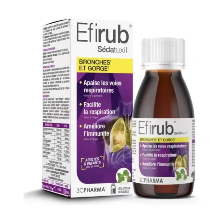 Efirub Sedatuxil Bronchien und Hals Sirup 3C Pharma - Flasche mit 125 ml