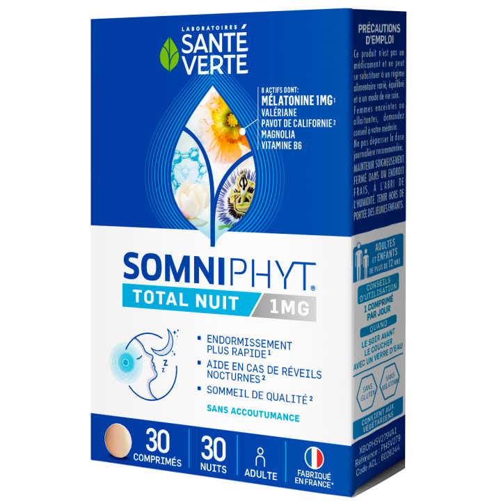 Somniphyt 30' Melatonin Schlafstörungen Gesundheit Grün - 30 Tabletten