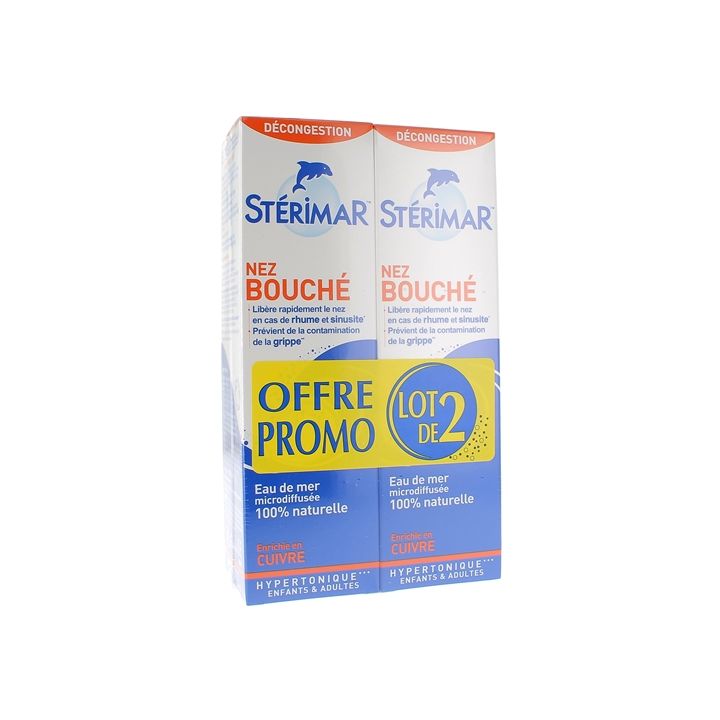 Spray gegen verstopfte Nase Stérimar - 2er-Pack mit 100 ml Sprays
