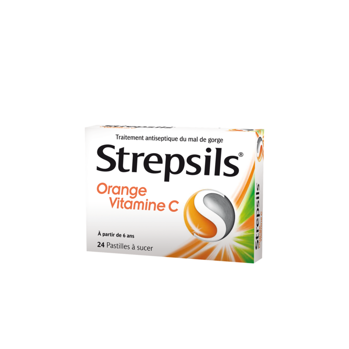 Strepsils Orange Vitamin C Lutschtabletten - Packung mit 24 Tabletten