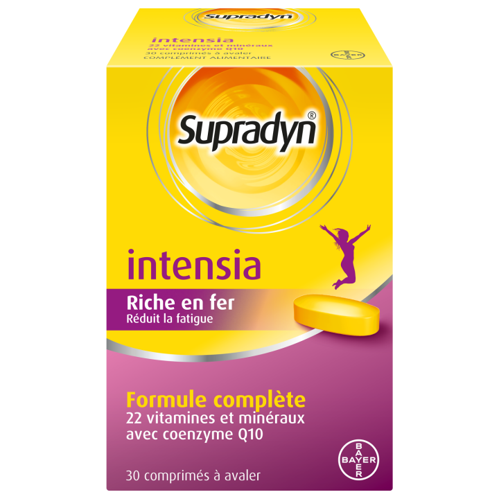Supradyn Intensia zum Schlucken Vitamine, Mineralien und Eisen 30 Tabletten Reduziert die Müdigkeit