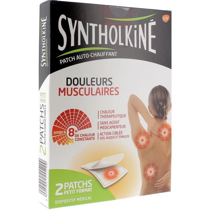 Wärme-Patch Syntholkiné kleine Größe für Rücken, Nacken, Schultern - 2 Patches