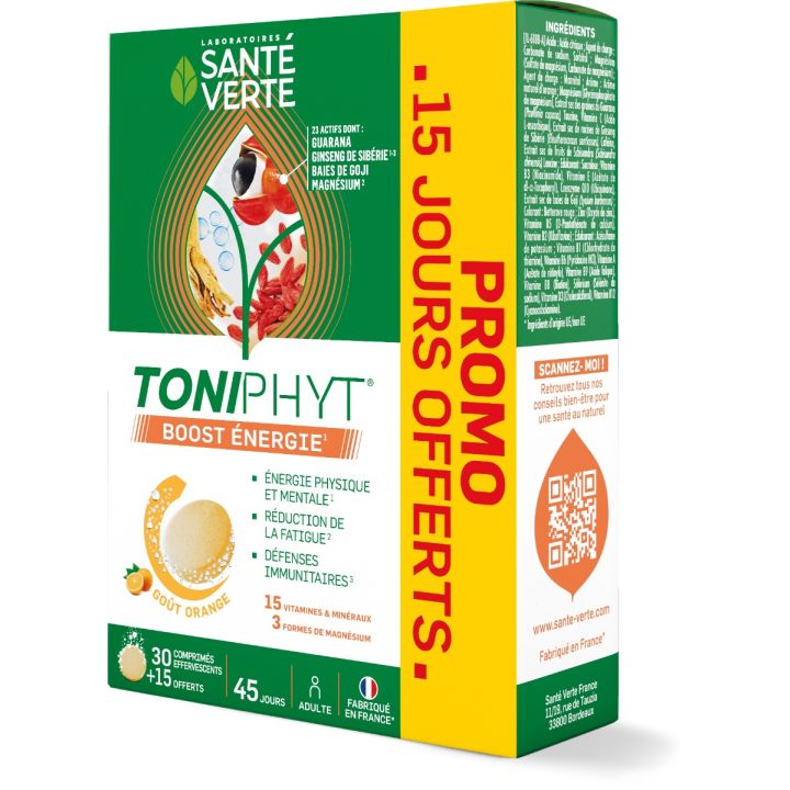 Toniphyt Energie Booster Gesundheit Grün - 30 Tabletten + 15 geschenkt