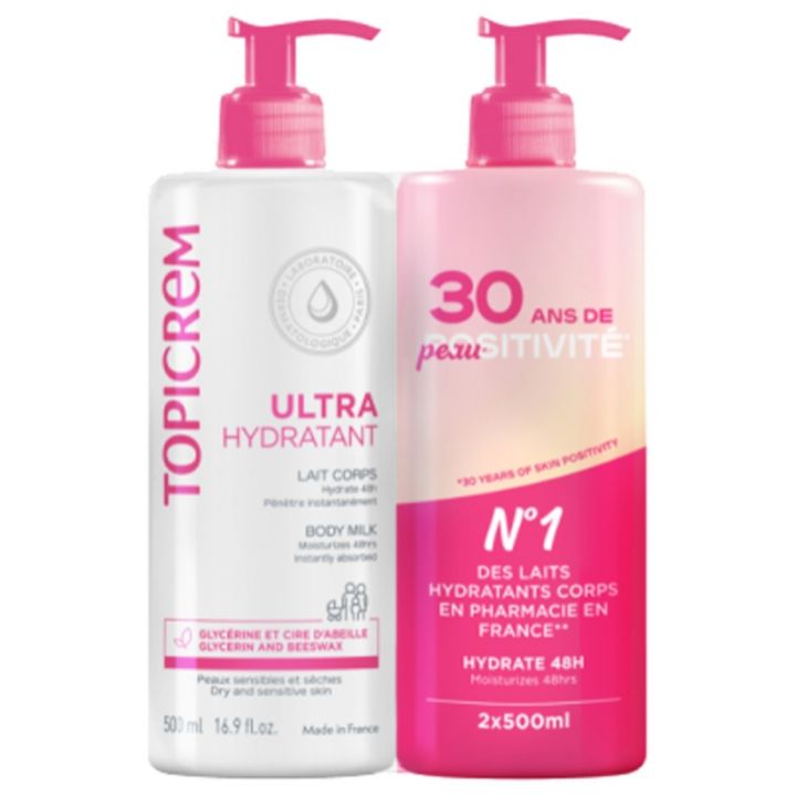 Ultra-feuchtigkeitsspendende Topicrem Körpermilch - 2er-Pack Pumpflaschen à 500 ml