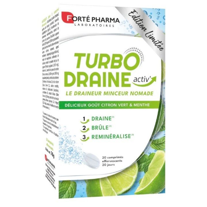 TurboDraine Aktiv Limited Edition Forté Pharma - Packung mit 20 Tabletten