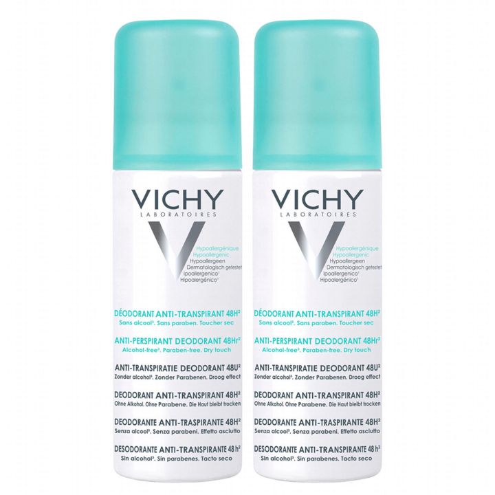 Antitranspirant-Deodorant 48h Vichy - 2er-Pack mit 125 ml Sprays