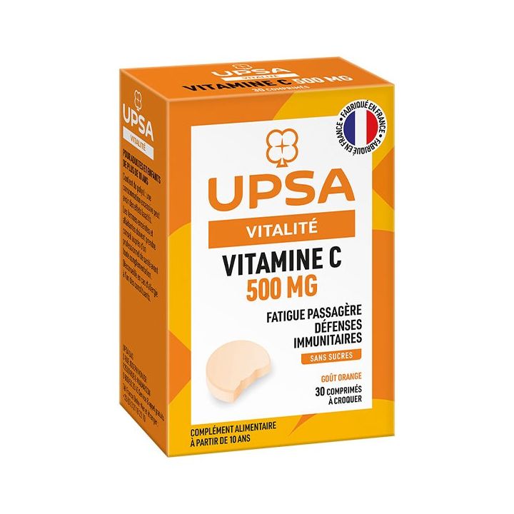 Vitamin C 500mg Orangengeschmack UPSA - vorübergehende Müdigkeit - 30 Tabletten