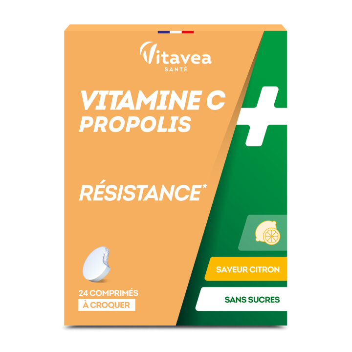 Vitamin C + Propolis Widerstand Vitavea - Packung mit 24 Kaudabletten