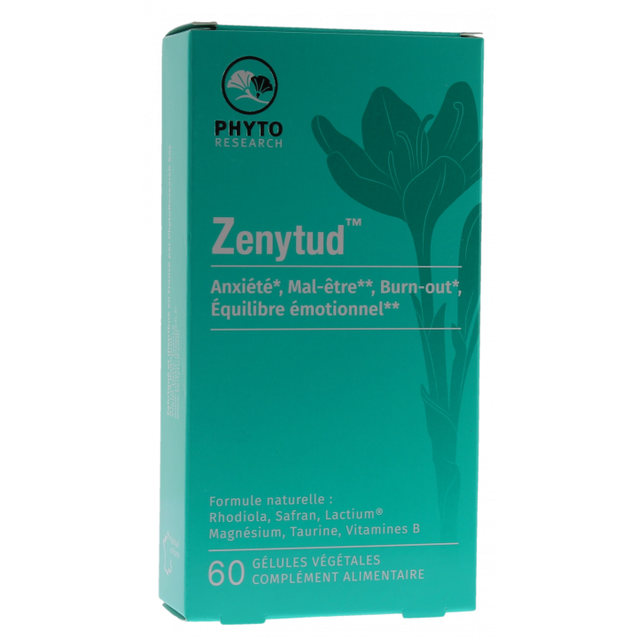 Zenytud Angst Unwohlsein Phyto Research - Packung mit 60 pflanzlichen Kapseln