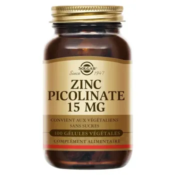 Zinkpicolinat 15mg Solgar - Packung mit 100 Kapseln