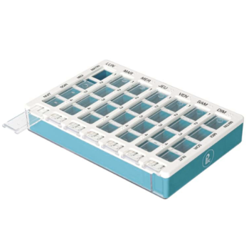 Wöchentlicher Pillenbehälter ergonomisches Tablett Plic care - 28 Fächer