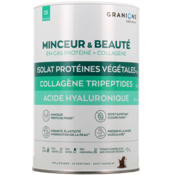 Magerkeit & Schönheit Protein-Snack + Kollagen Schokoladengeschmack Granions - Dose mit 375g (15 Beutel)
