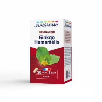 Zirkulation Ginkgo Hamamelis Juvamine - Packung mit 30 Kapseln
