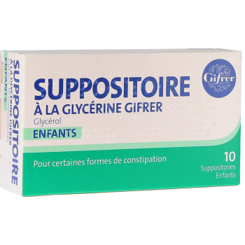 Glycerin Zäpfchen für Kinder Gifrer - Packung mit 10 Zäpfchen