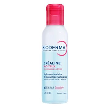 Créaline H2O Augen Biphase Mizellen wasserfester Make-up Entferner Bioderma - Flasche mit 125 ml