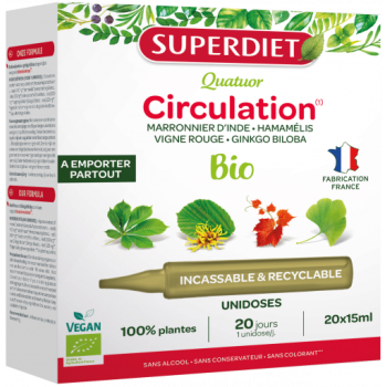 Quatuor Circulation bio Superdiet - Schachtel mit 20 Einzeldosen à 15 ml