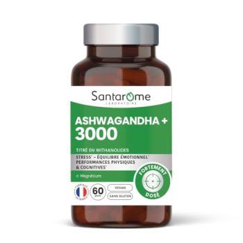Ashwagandha+ 3000 Santarome - Dose von 60 Kapseln