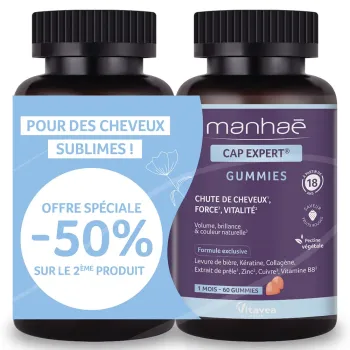 Manhaé Haare Expert Haarausfall Sonderangebot 2 Monate Vitavea - 2 x 60 Gummis