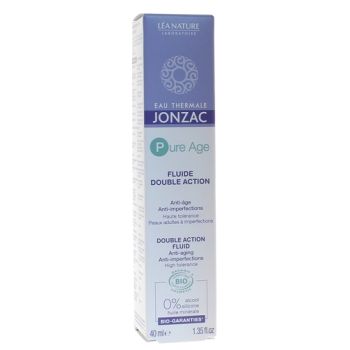 Pure Age Flüssigkeit mit doppelter Wirkung gegen Alterung/Unreinheiten bio Thermalwasser Jonzac - Tube mit 40ml
