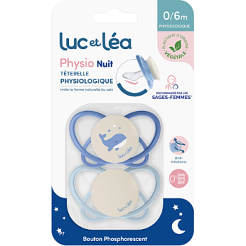 Physio Sauger physiologisch 0/6 Monate Luc und Léa - 2er Pack Schnuller