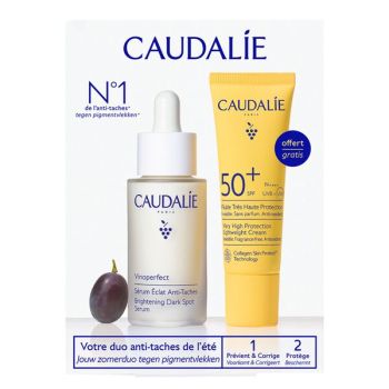 Sommer-Anti-Flecken-Set Vinoperfect-Serum + sehr hoher Sonnenschutzfluid Caudalie - Set mit 2 Produkten