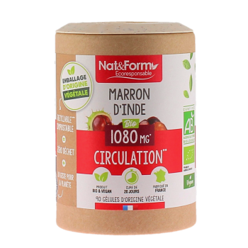 Bio-Edelkastanie Circulation Nat&Form - Dose von 90 Kapseln