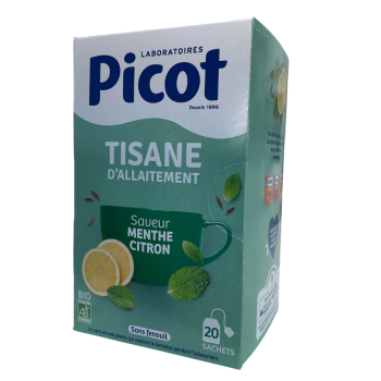 Stilltee mit Minze-Zitronen-Geschmack von Picot - 20 Beutel pro Packung