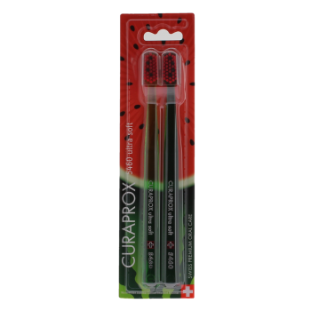 Zahnbürste cs 5460 ultra soft Wassermelone Curaprox - Set mit 2 Zahnbürsten