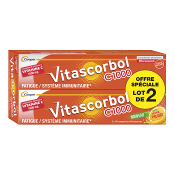 Vitascorbol C1000 Vitamin C Cooper - 2er Pack mit 20 Brausetabletten