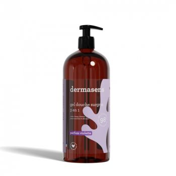 Überfettete Duschgel mit Veilchen-Duft Dermasens Marke Grün - Pumpflasche 1L