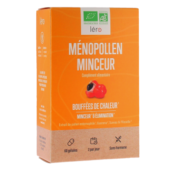 Ménopollen Gewichtsreduktion & Bio-Hitzewallungen Léro - Packung mit 60 Kapseln