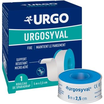 Weißes, widerstandsfähiges Pflaster Urgo - 1 Rolle von 5 m x 2,5 cm