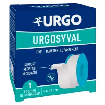 Weißes, widerstandsfähiges Pflaster Urgo - 1 Rolle von 5 m x 2,5 cm