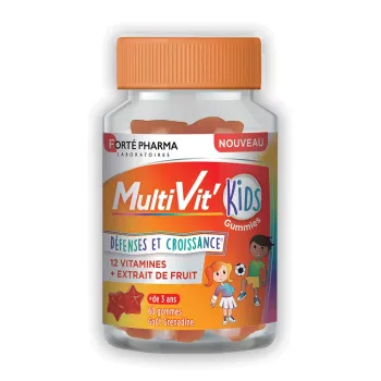 MultiVit' Kids Abwehr und Wachstum Granatapfelgeschmack Forté Pharma - 60 Gummis pro Dose